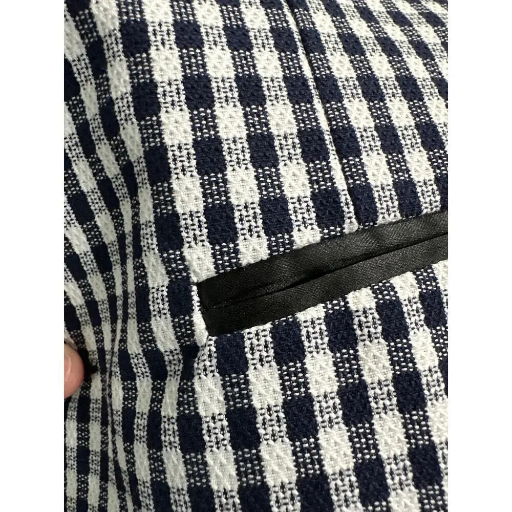 🔥FLASH SALE🔥‎ tagliatore kids vest checkered print navy and white size 8 boys